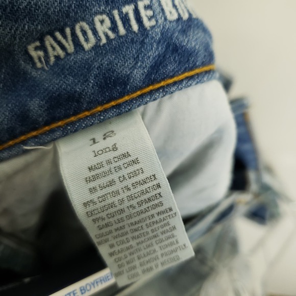 American Eagle Favorite Boyfriend Low Rise Jeans 12 Long NWT 2010 - Picture 5 of 7
